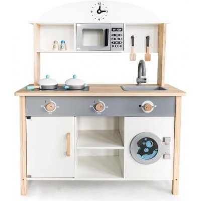 Eco Toys Dřevěná kuchyňka MAXI s příslušenstvím 79,5 x 30 x 97 cm bílá – Zboží Dáma