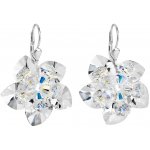 Swarovski Elements Edelweiss Snowflake krystal stříbrné náušnice visací bílá vločka protěž kytička 31130.1 Crystal bílá čirá křišťálová – Hledejceny.cz