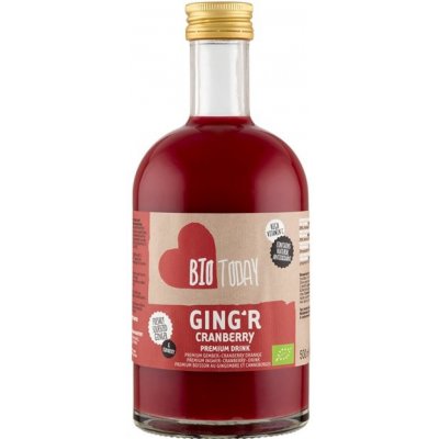 BioToday Ginger prémiový zázvorový nápoj s brusinkami 0,5 l – Zboží Mobilmania