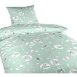 Dadka Vracov Povlečení bavlna Zvířátka mentolová 90 x 130 cm 45 x 60 cm – Sleviste.cz
