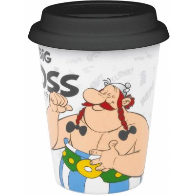 Könitz Asterix a Obelix Hrnek porcelánový cestovní s víčkem Obelix Big Boss 420 ml