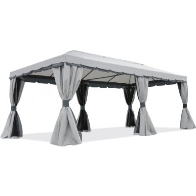 Garden Point zahradní pavilon se závěsy Valencia 4x6m Šedý – Zboží Mobilmania