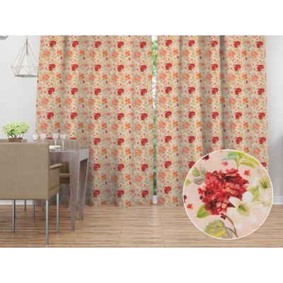 Biante Dekorační závěs PML-091 Hortenzie a lilie na růžovém 145x190 cm – Hledejceny.cz