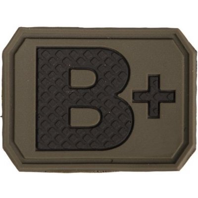 MIL-TEC Nášivka plast 3D na suchém zipu krevní skupina B+ ZELENÁ – Hledejceny.cz