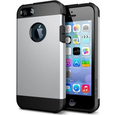 Pouzdro AppleKing super odolné "Armor" iPhone 5 / 5S / SE – stříbrné – Zboží Mobilmania