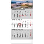 nástěnný 3měsíční Krajina šedý s českými jmény, 29,5 x 43 cm 2026 – Zboží Dáma