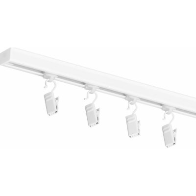 Dekodum Jednořadá hliníková stropní kolejnicová garnýž bílá kombinovaný 200 cm – Zboží Mobilmania