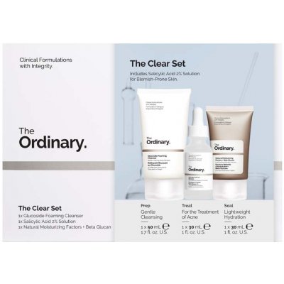 The Ordinary The Clear Set Glucoside Foaming Cleanser čisticí gel 50 ml + Salicylic Acid 2% Solution pleťové sérum 30 ml + Natural Moisturizing Factors + Beta Glucan hydratační gel krém 30 ml – Zboží Dáma