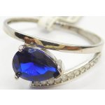 Klenoty Budín Zásnubní prsten z bílého zlata s modrým safírem 1161588 – Zboží Dáma