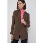 Calvin Klein blazer ze směsi vlny hnědá dvouřadový K20K206715