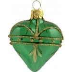 Bella Rose Skleněná vánoční ozdoba Srdce Zelená Lesk, zelená barva, sklo – Sleviste.cz