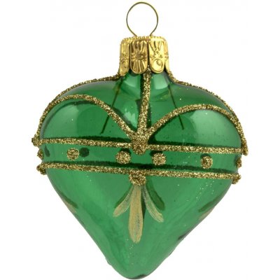 Bella Rose Skleněná vánoční ozdoba Srdce Zelená Lesk, zelená barva, sklo – Sleviste.cz
