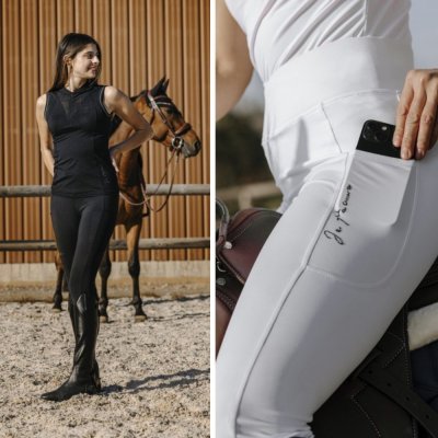 Equitheme Jeggings Flora Full Grip dámské bílá – Zboží Mobilmania