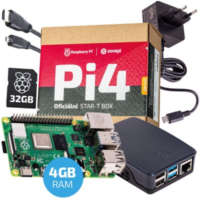 Raspberry Pi 4B, Oficiální STAR-T Box, Raspberry Pi RPi 4B 4 GB Raspberry Pi – Zbozi.Blesk.cz