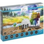 Nassau akvarelová barva waterbrush pero, štětce, tužka, guma, paleta, 20 listů 250g – Hledejceny.cz