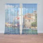 Sablio Záclony Domky na pobřeží: 2ks 150x250cm – Hledejceny.cz