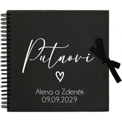 Svatební kniha hostů černá 20 x 20 cm - společné příjmení – Sleviste.cz