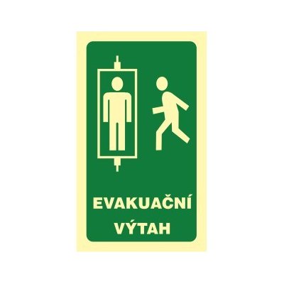 Evakuační výtah | Samolepka, 6.5x11 cm – Zbozi.Blesk.cz
