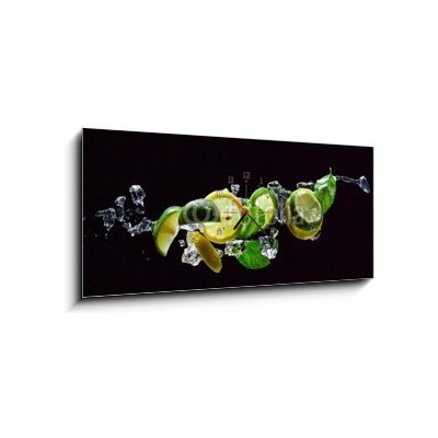 Obraz s hodinami 1D - 120 x 50 cm - Mojito mojito cocktail alkohol – Zbozi.Blesk.cz