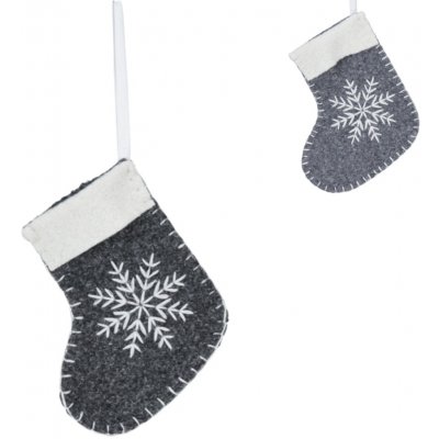 Textilomanie Závěsná vánoční ponožka SNOW SOCK 12 cm více barev Barva: Světle šedá – Hledejceny.cz