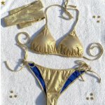 Sparkle Me bikiny 3v1 zlaté plavky s ozdobou do vlasů – Sleviste.cz