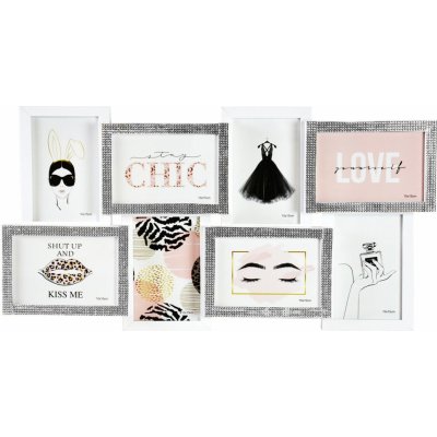 Fotorámečky na více fotografií, 60 × 32 cm, multi, bílo-stříbrný MULTIRAMBB164126021 – Hledejceny.cz