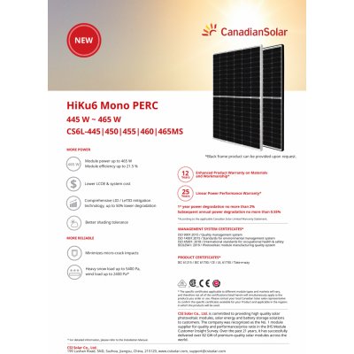 Canadian Solar Solární panel CS6L-455MS 455 Wp – Zbozi.Blesk.cz