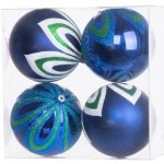 MagicHome Gule 4 ks červené s ornamentami na vianočný stromček 10 cm – Zboží Mobilmania