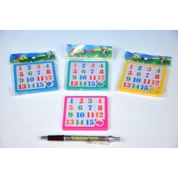 Teddies Přesouvačka hlavolam čísla plast 8x8cm asst 4 barvy v sáčku