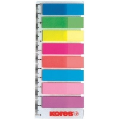 Kores Neonové záložky Index Strips na pravítku 45x12 mm / 8 x 25 lístků (45120) – Zboží Dáma