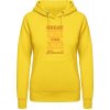 Dámská mikina s potiskem AWDis Hoodie mikina Design Great Taste for Great Moments Sluneční žlutá