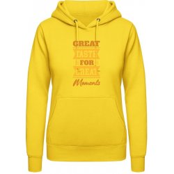 AWDis Hoodie mikina Design Great Taste for Great Moments Sluneční žlutá