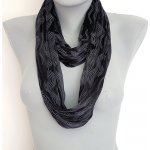 dámská letní šála tunel potisk vlnka černá – Zboží Mobilmania