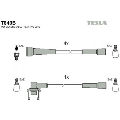 TESLA Sada kabelů pro zapalování T840B – Zboží Mobilmania