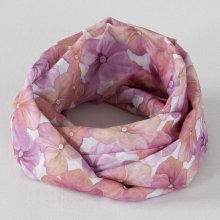 Tunelový šátek Veba Květy růžovobéžová