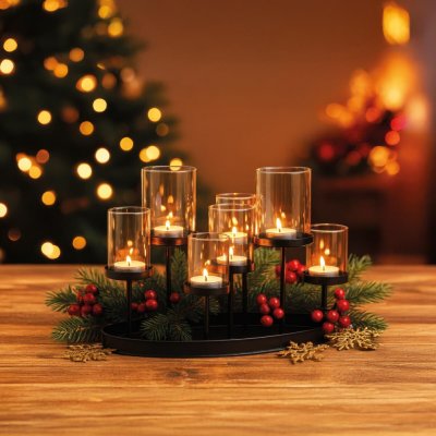 Haushalt international Svícen na sedm svíček, 34,5 x 20 x 23 cm – Zboží Dáma