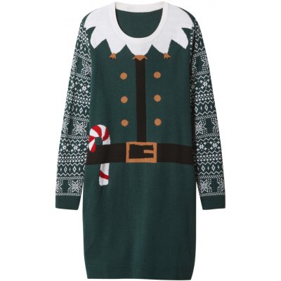 esmara Dámské vánoční úpletové šaty zelená – Zboží Dáma