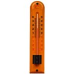 Venkovní smaltovaný teploměr Klasik, Oranžový 300 x 65 mm | Zboží Auto