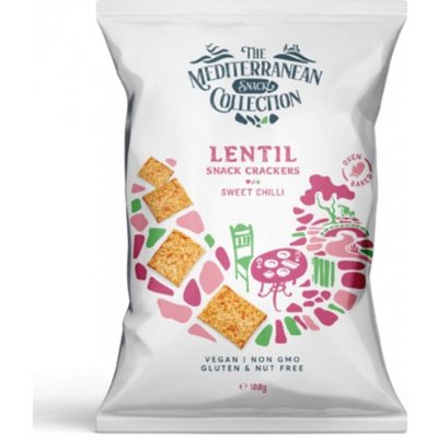 Unismack The Mediterranean Snack Collection Lentil snack crackers sweet chilli 100 g – Hledejceny.cz