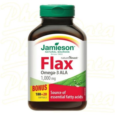 Jamieson Flax Omega-3 1000 mg lněný olej 200 kapslí – Hledejceny.cz