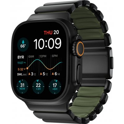 Nomad Stratos řemínek Black Titanium Forest Green z FKM pro AW 45/46/49mm NM009575858 – Zboží Živě