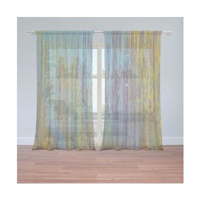 Sablio Záclony Dřevěná abstrakce: 2ks 150x250cm – Hledejceny.cz