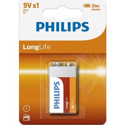 Philips LongLife 9V 1ks 6F22L1B/10 – Zbozi.Blesk.cz