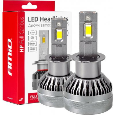 LED žárovky hlavního svícení HP Full Canbus H3 12V 24v 6500k AMIO-03672 – Hledejceny.cz