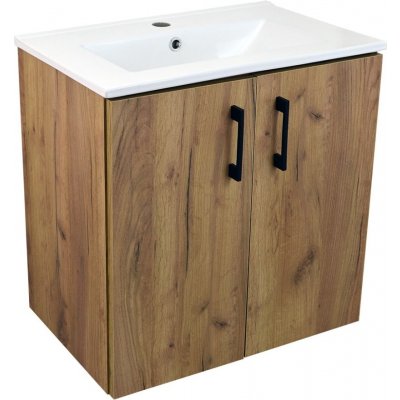 BPS-koupelny s keramickým umyvadlem ROSO GO 60 - zlatý dub – Zboží Mobilmania