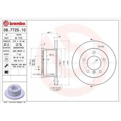 Brzdový kotouč BREMBO 08.7725.10