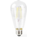 NEDIS Wi-Fi chytrá LED žárovka s vláknem/ E27/ ST64/ 5W/ 230V/ 500lm/ 2700K/ teplá bílá/ stmívatelná/ čirá – Hledejceny.cz
