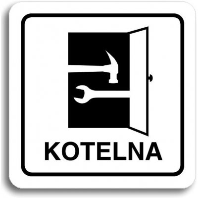 Accept Piktogram "kotelna" (80 × 80 mm) (bílá tabulka - černý tisk) – Zboží Mobilmania