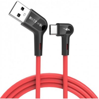 Blitzwolf BW-AC1 USB / USB-C 3A, 1,8m, červený – Zboží Mobilmania