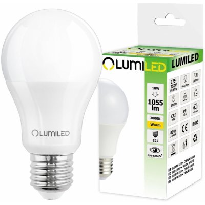 Lumiled LED žárovka LED E27 A60 10W = 75W 1055lm 3000K Teplá bílá 260° – Zboží Živě
